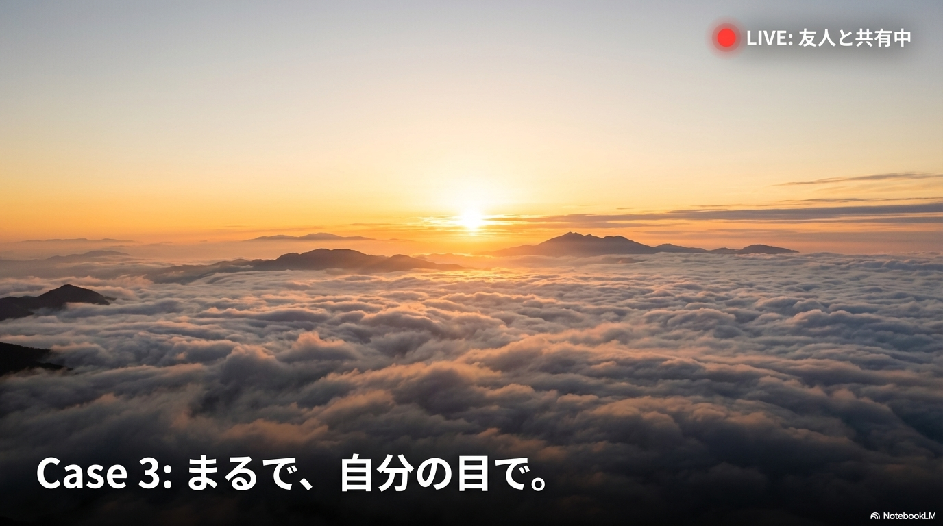 まるで自分の目で体験